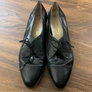 Salvatore Ferragamo Black Leather Women's Shoes